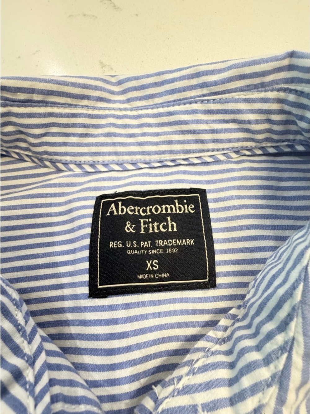 Abercrombie & Fitch Blue and White Striped Shirt - Picture 5 of 10